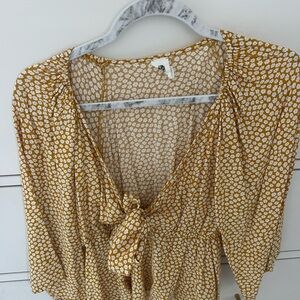 Vici Floral Mustard Blouse